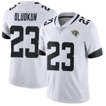 Foye Oluokun Jacksonville Jaguars Game-Used #23 White Jersey vs