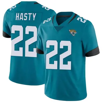 Men's Nike JaMycal Hasty Teal Jacksonville Jaguars Game Player Jersey Size: 3XL